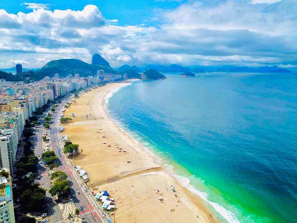 Beach & City View Of Brazil